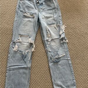 Aeropostale Light Blue Distressed Women Jeans